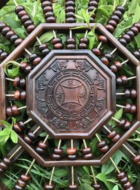 实木八方来财算盘红酸枝八卦挂件红木玄关墙壁镇宅招财挂装饰品