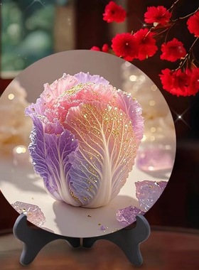 七彩琉璃白菜装饰摆件电视柜酒柜桌摆招财摆件家用旺宅家居装饰品