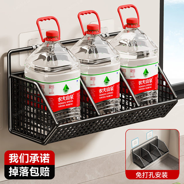 Kitchen onion, ginger and garlic storage basket without hole punching storage shelf wall