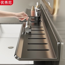 Toilet mirror front shelving bathroom toilet washstand Wall-mounted Desk Wall Free Stiletto Tap Bathroom Containing Shelf