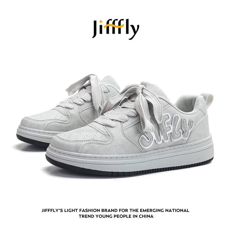 Jifffly板鞋男2025秋冬新款复古做旧高颜值潮流运动鞋情侣休闲鞋 - 图1
