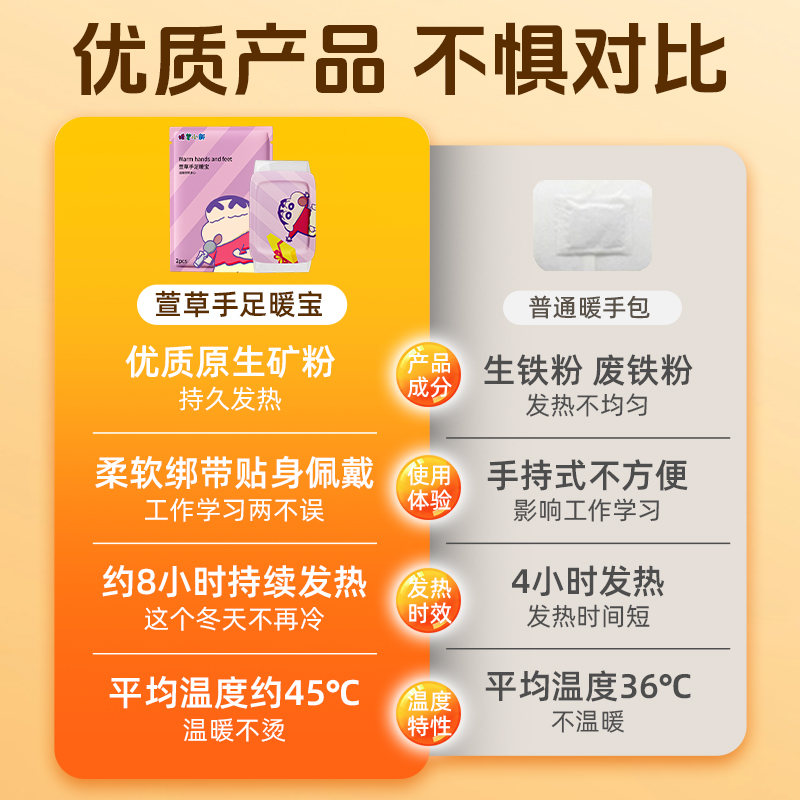 萱草蜡笔小新自发热手足暖宝穿戴式暖手宝暖足贴暖手贴秋冬保暖贴
