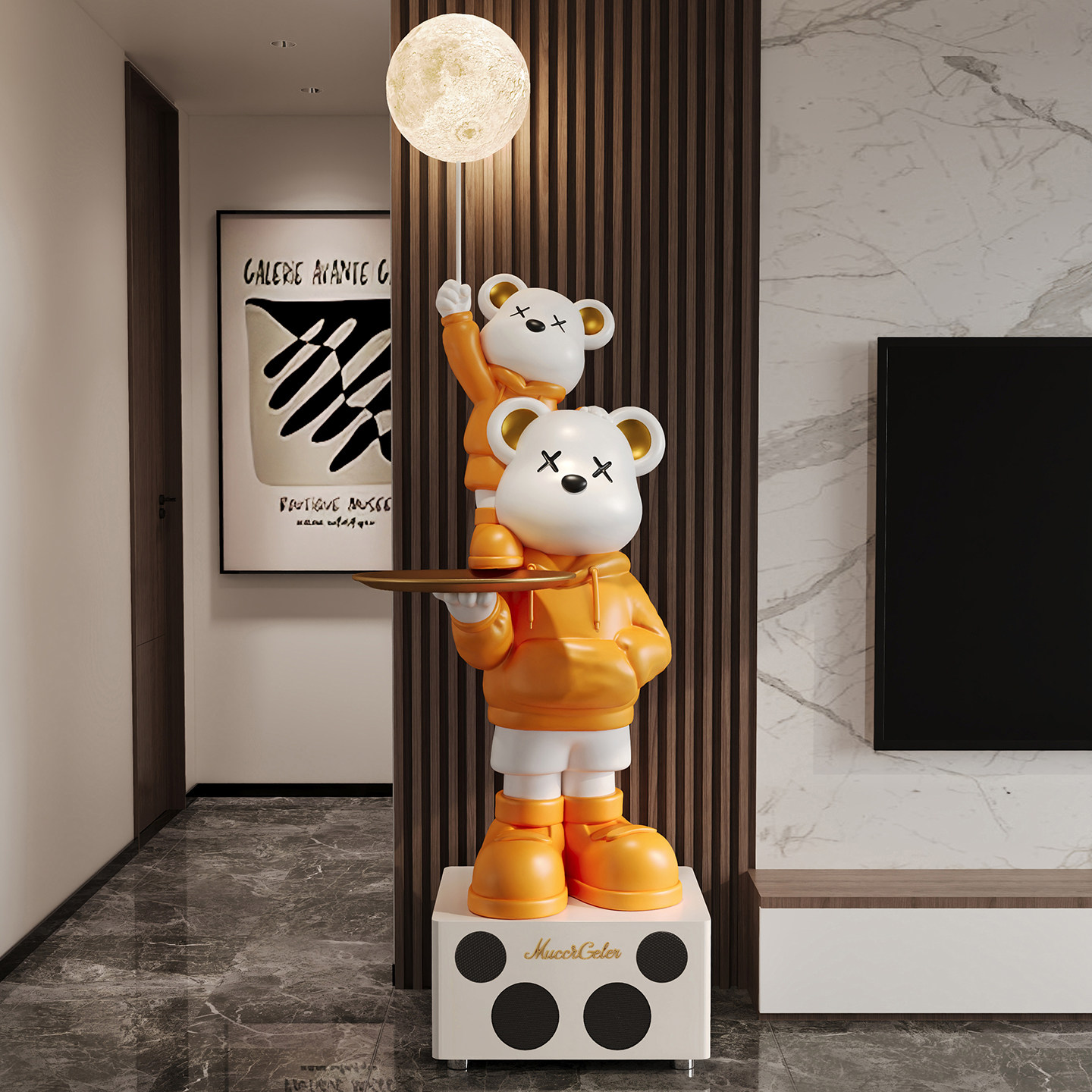 K歌音响大型暴力熊客厅落地摆件创意亲子熊电视柜旁高级感装饰品,淘宝优惠券,粉丝福利购,淘宝优惠卷