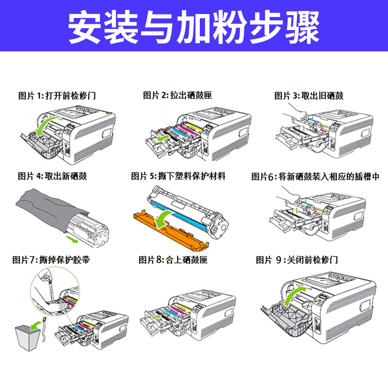 克哲优适用惠普HP508a硒鼓CF360a M577z M552dn M553dn M553x墨盒M577f打印机M577dn彩色CF361A CF362A 363A - 图2