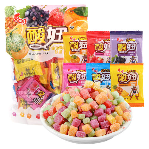 酸妞软糖网红水果糖小时候混合果味糖果童年儿时回忆怀旧零食小吃 - 图3