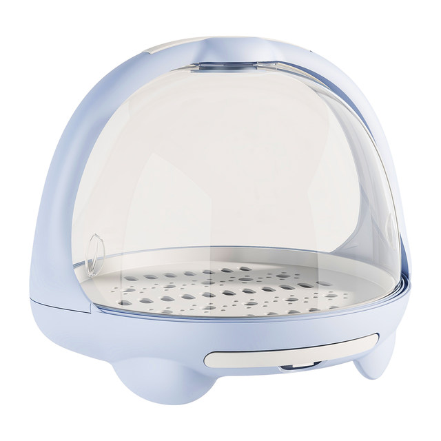 Dustproof bottle storage box with lid, baby tableware drain