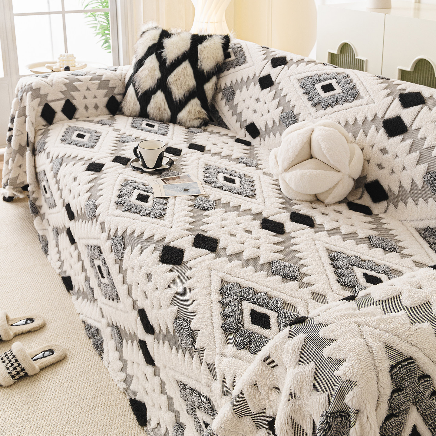 秋冬毛绒沙发巾一整张全盖2025新款固定防滑沙发盖布巾套罩坐垫子,淘宝优惠券,粉丝福利购,淘宝优惠卷