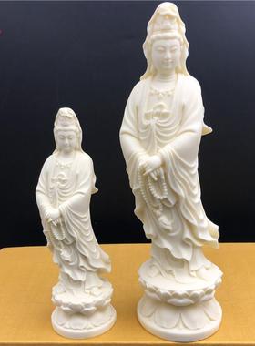 象牙果南海观音菩萨佛像摆件莲花座手持念珠家居办公室工艺品包邮