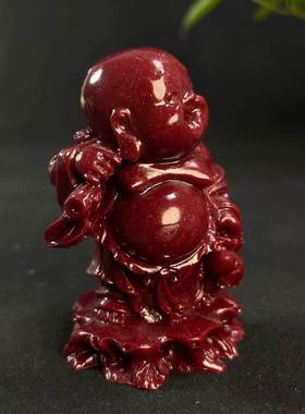 朱砂紫金砂笑口常开布袋佛摆件茶宠创意招财笑佛精品