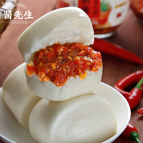 酱先生鲜椒酱0脂肪蒜蓉剁椒酱特辣椒酱拌饭拌面下饭调味火锅蘸料 - 图1