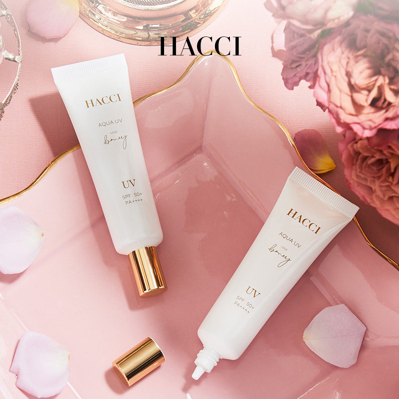 HACCI蜂蜜水润防晒乳30g敏感肌面部养肤霜清透水感防晒霜女正品
