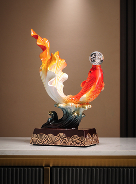 年年有余锦鲤鱼桌面招财摆件玄关酒柜办公室如鱼得水开业装饰礼品