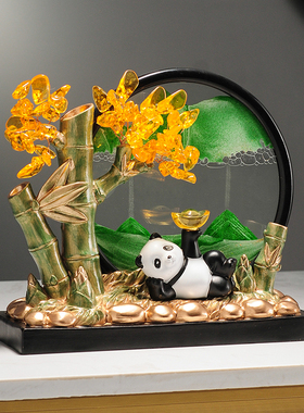 招财猫流沙画摆件招财进宝节节高升办公室高档客厅乔迁开业礼物