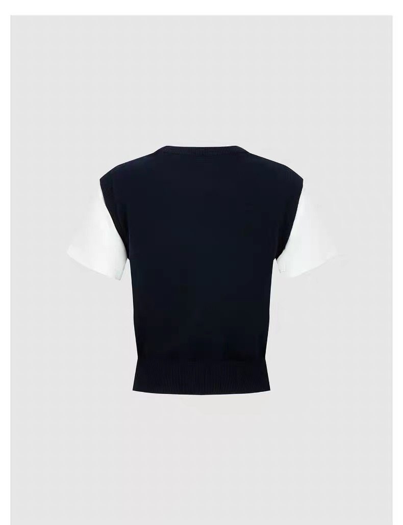 SH&UR2026春季新款女装休闲撞色假两件樱桃刺绣针织衫UYY960018,淘宝优惠券,粉丝福利购,淘宝优惠卷