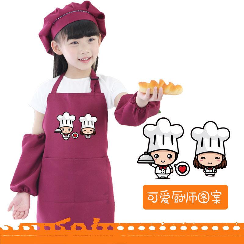 幼儿园小厨师服装儿童角色扮演区厨房做饭厨师帽和围裙logo定制