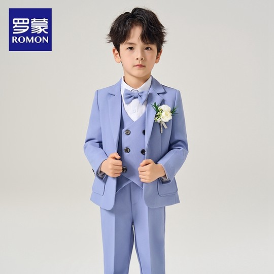 Traje para niños Luo Meng, traje para niño, vestido de niña de flores, pasarela, traje pequeño para niño, traje de actuación británico de piano guapo
