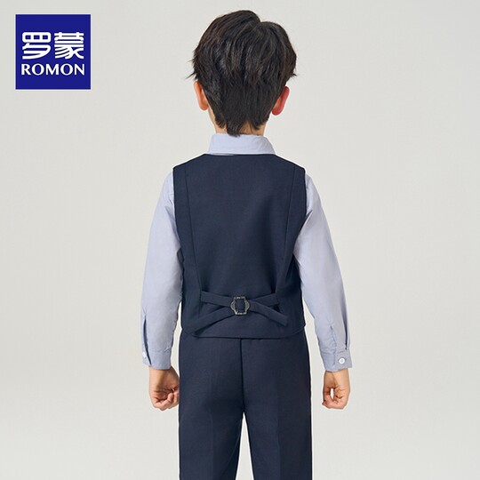 罗蒙儿童西装套装小花童男孩钢琴演出主持人礼服帅气外套男童西服