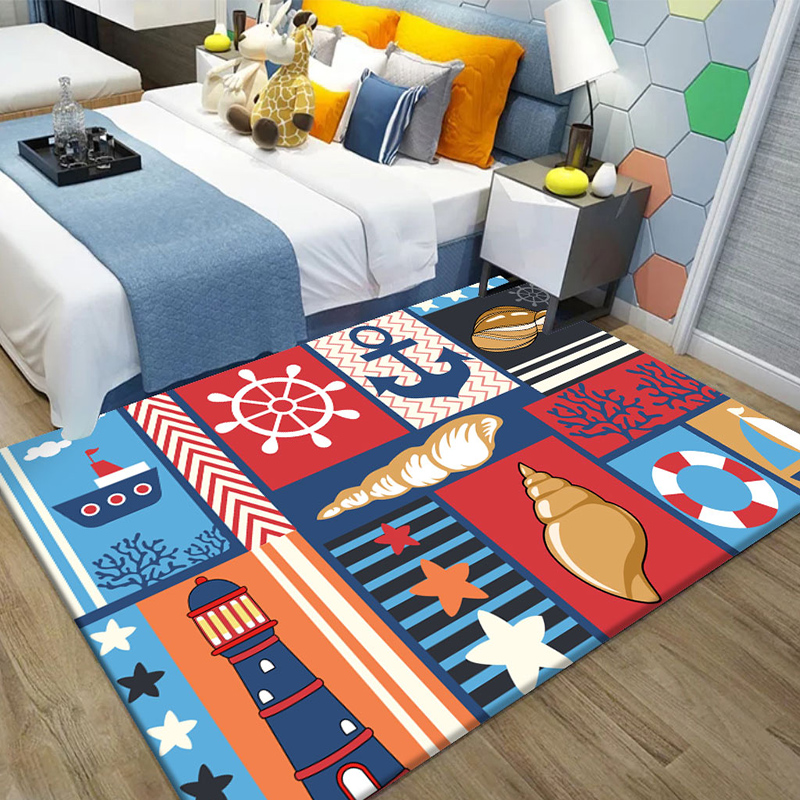 Cute cartoon children carpet bedside rug creative floor mat - 图1