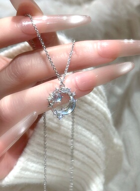 「满天星花环星月」S999纯银项链