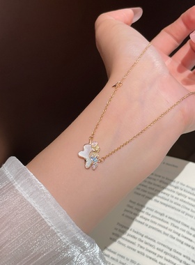 KoonLo「彩虹」贝母小马项链女S999纯银轻奢小众原创独角兽锁骨链