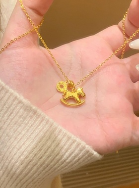 「马上暴富」999纯银项链手作