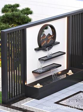 铝合金影壁墙户外水景流水景观墙室外屏风隔断墙不锈钢照壁水幕墙