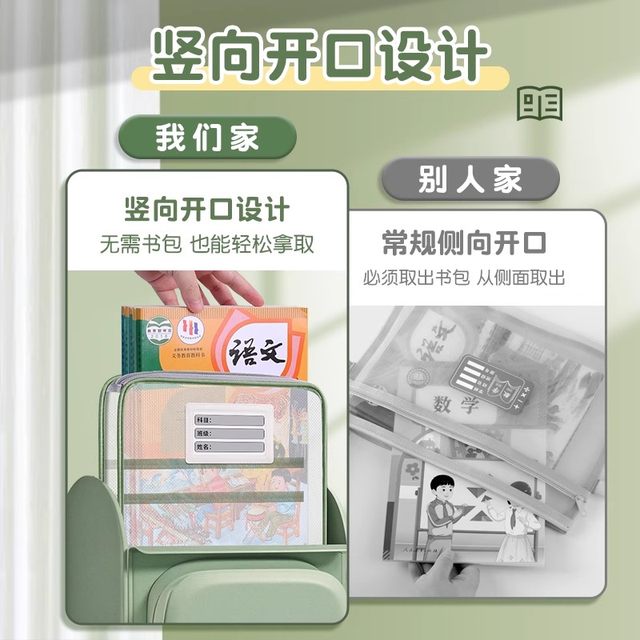 Reinforced L-shaped subject classification bag handheld file bag