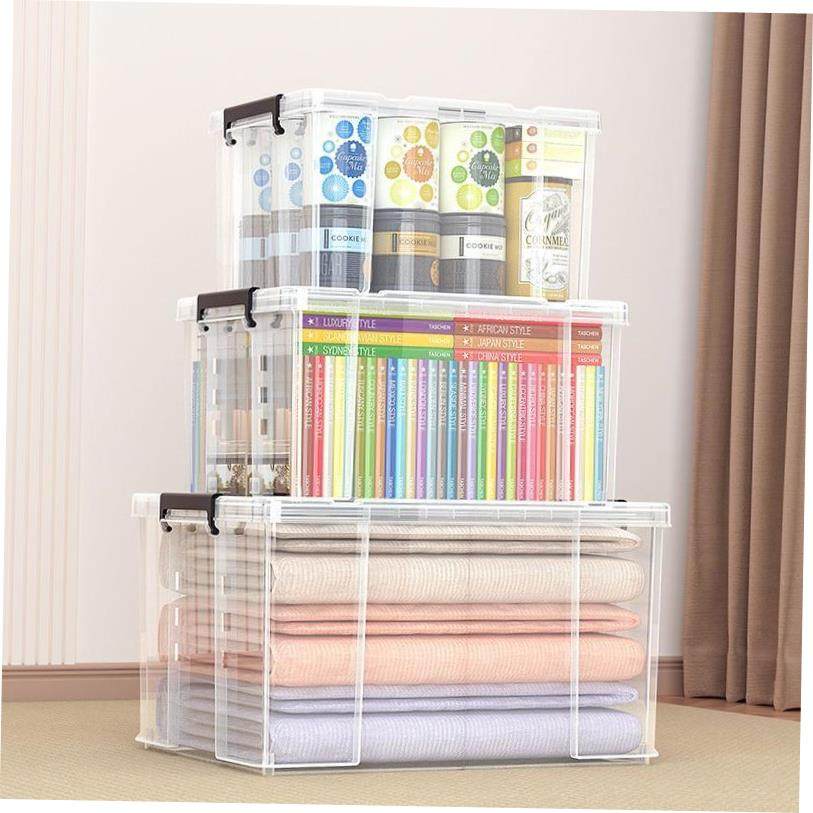 Storage box plastic box transparent dormitory organize boxes - 图2