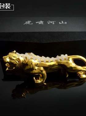 汽车摆件大号合金老虎 金钱豹 创意车饰车内饰品车载用品一件代发