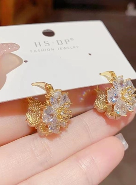 双面花朵耳环超仙精致轻奢高级感耳饰少女心甜美耳钉时尚减龄小众
