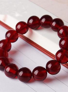 2025二代血珀圆珠手串男女民族风仿血珀手链波罗的海琥珀手串