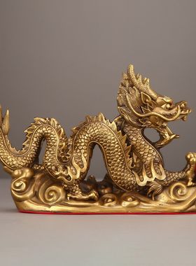 2026湖南铜器厂家铜龙摆件工艺品汉龙龙腾四海祥龙献宝送礼工艺品