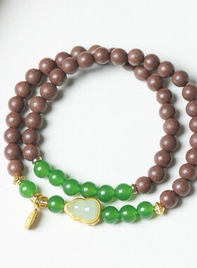 2026非遗古法花蕊夫人合香珠双圈手串0.8DIY玛瑙福瓜男女文玩佛珠