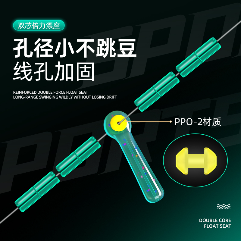 力丸双芯倍力漂座硅胶特级鱼具小配件滑动浮漂坐滑漂鱼漂组合专用-图1