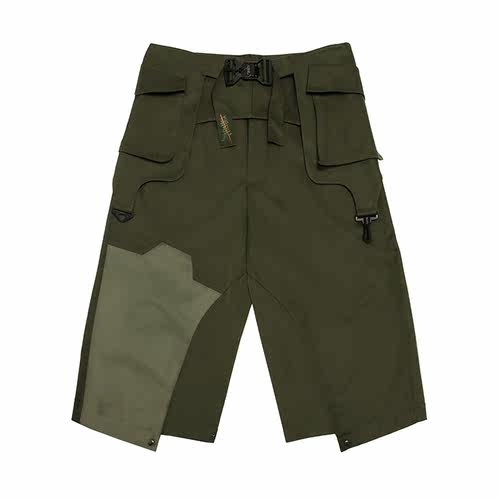 不作恶「游隼武士裤」赛博朋克机能风宽松国潮七分阔腿裤男春夏 - 图2