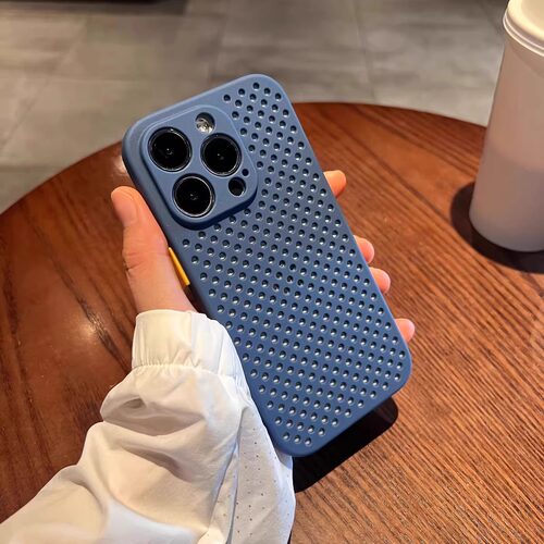 苹果16新款高级感夏季透气散热14手机壳iPhone13proma超薄防摔12/11软硅胶XR新款磨砂肤感14手机壳可爱透气壳 - 图1