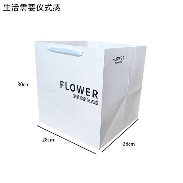 网红正方形鲜花手提袋花店花束花艺袋FLOWER花袋礼物礼品手拎袋-图1