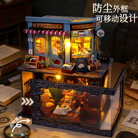 DIY Mini Villa Book Cafe Mystery Assembling Model