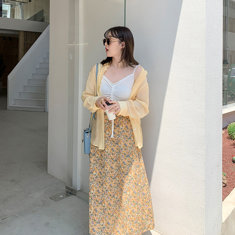 【125斤唐不灵bling】胖妹妹女碎花裙 唐不灵Bling微胖定制大码女装