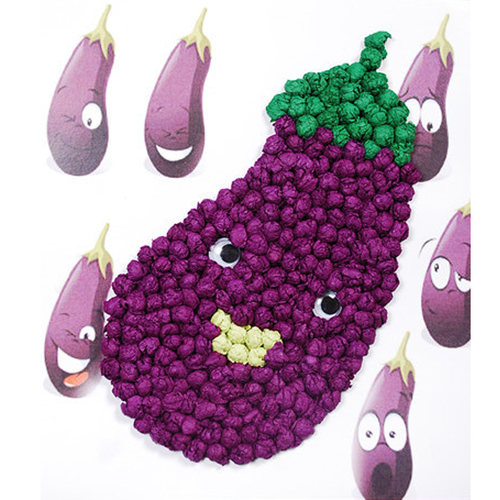 蔬菜手揉纸贴画宝宝幼儿园手工制作材料包DIY益智儿童玩具搓纸画 - 图1