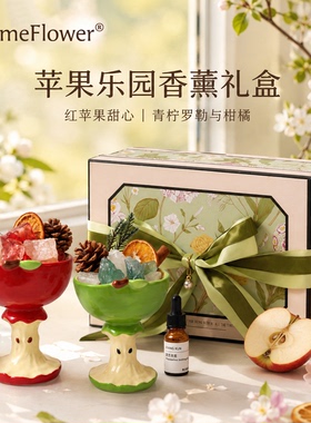 苹果香薰扩香石礼盒家居摆件