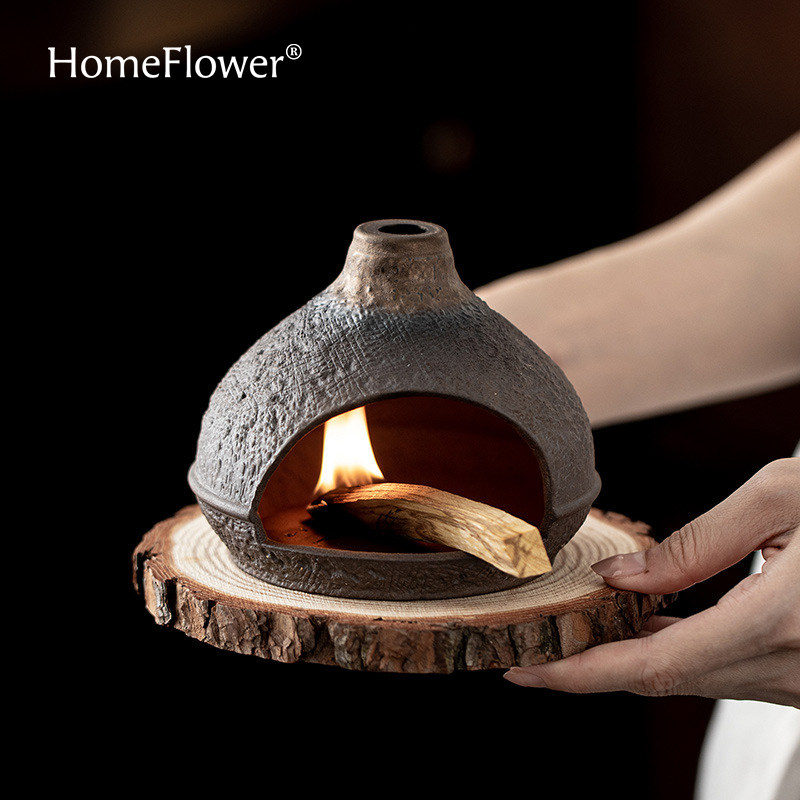 小暖丘香薰壁炉秘鲁圣木日照金山熏香炉家用室内陶瓷高级香氛摆件,淘宝优惠券,粉丝福利购,淘宝优惠卷
