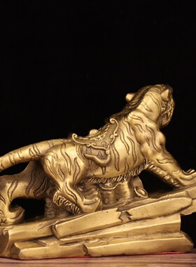 2023黄铜老虎摆件 铜虎啸山河 家居装饰创意礼品工艺品 一件代发