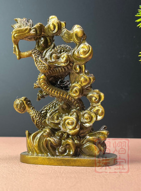 批发土豪金青铜光影金龙送宝十二生肖龙古龙昂首家居办公风水摆件