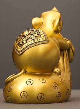 金袋鼠铜福禄鼠摆件工艺品铜家居客厅装饰品办公室店铺摆