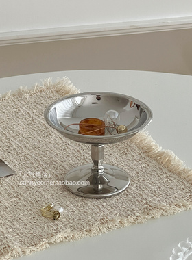 元气角落复古不锈钢高脚收纳盘