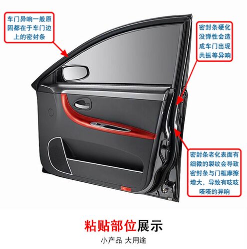 植绒布密封条消除汽车车门，车窗，车体摩擦异响 减震防尘胶条 - 图2