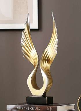 北欧创意树脂摆件现代简约家居翅膀摆设客厅玄关办公室酒柜装饰品
