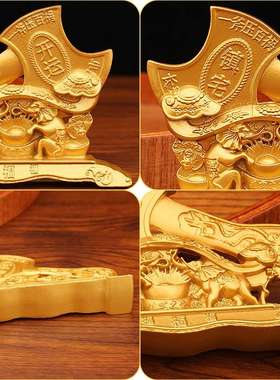 十二生肖牛福斧摆件办公室桌面福象金属工艺品摆摊小件地摊