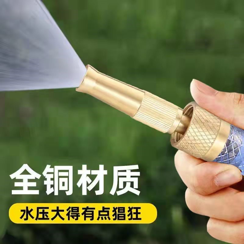 全铜水枪喷头洗车家用高压强力加压汽车冲洗水管软管增压浇花神器-图1